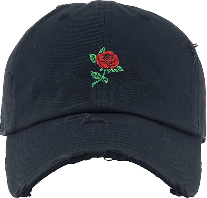Rose Flowers Love Good Vibes Men Women Dad Hat Baseball Cap Adjustable Unisex