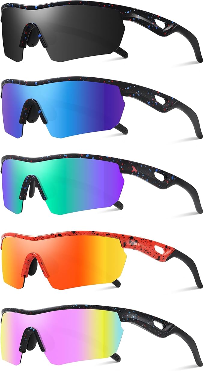 Kids Sunglasses Youth Baseball Sunglasses for Boys Girls 3-12 Polarized Softball Sports Goggles UV Protection