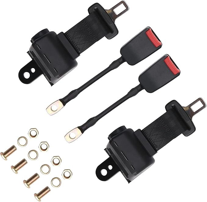 2 Pack Golf Cart Seat Belt Kits Retractable Fits Most Golf Cart Like EZGO, Yamaha, Club Car, UTV