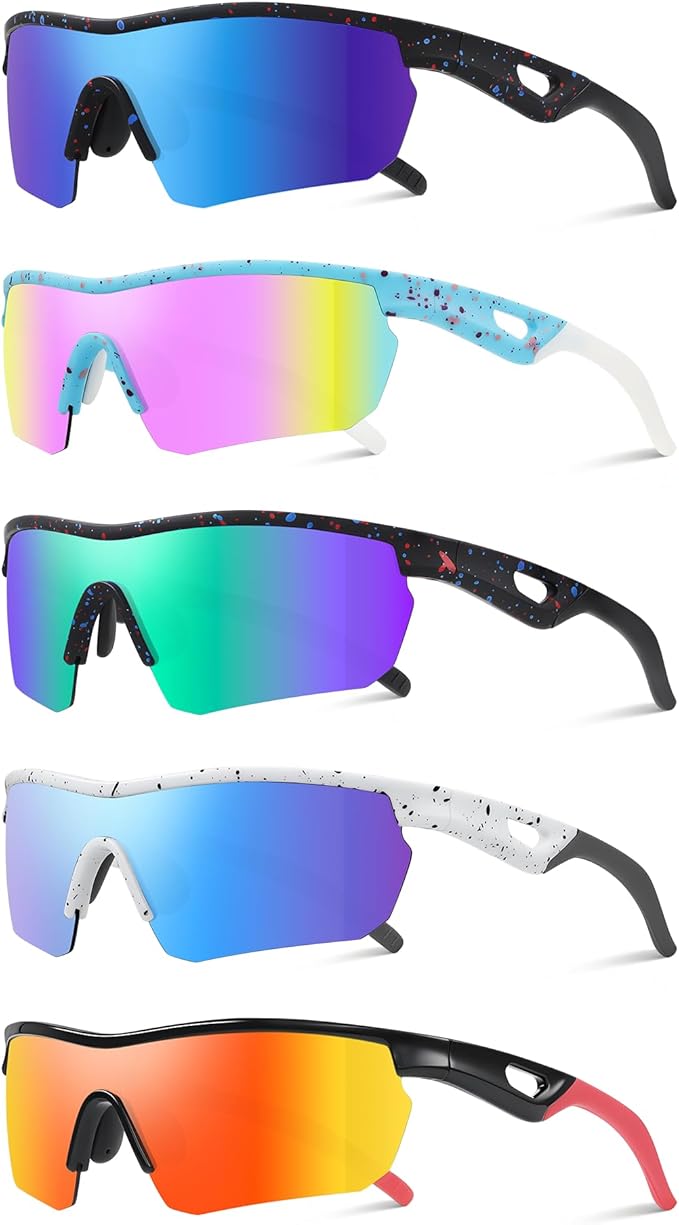 Kids Sunglasses Youth Baseball Sunglasses for Boys Girls 3-12 Polarized Softball Sports Goggles UV Protection
