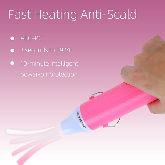 Heat Gun for Crafting, 110V 300W Handed Hot Air Gun, 3.28FT Ultra-Long Cable - Image 4