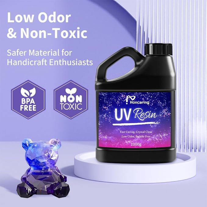 UV Resin Bulk 2000g, Hard Type Clear Beginner-Friendly Kit, Upgraded Formula & - Image 4