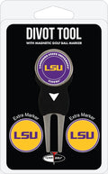 Team Golf NCAA Unisex-Adult Team Golf NCAA Divot Tool with 3 Golf Ball Markers Pack, Markers are Removable Magnetic Double-Sided Enamel