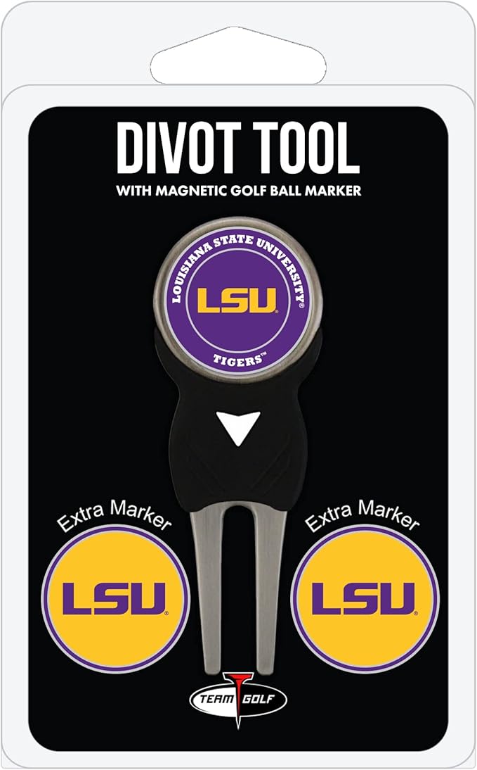 Team Golf NCAA Unisex-Adult Team Golf NCAA Divot Tool with 3 Golf Ball Markers Pack, Markers are Removable Magnetic Double-Sided Enamel