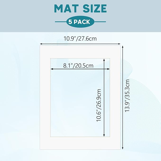 ZBEIVAN 11x14 White Picture Mats - Image 2