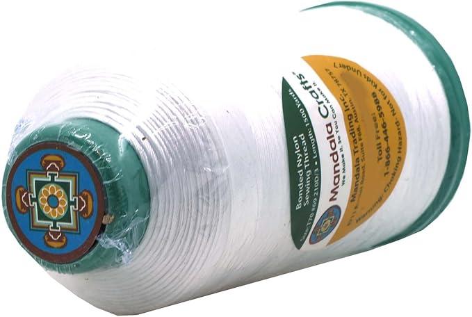 Mandala Crafts Bonded Nylon Thread White Heavy Duty Sewing Threads - Image 3