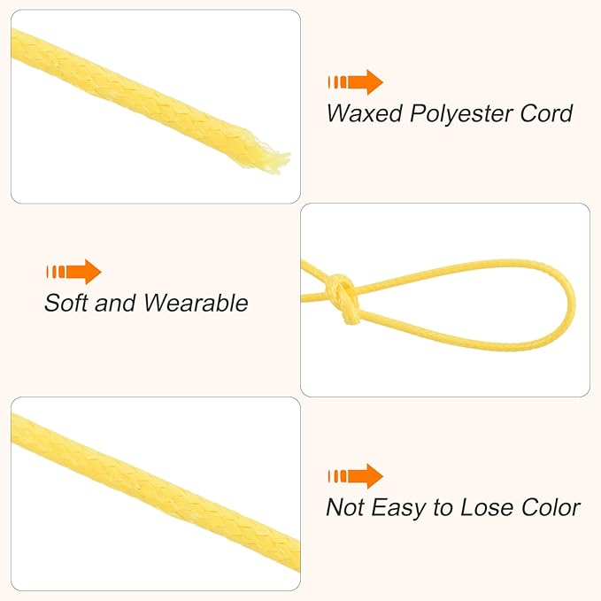MECCANIXITY Waxed Cord 0.8mm Waxed Polyester Cord 175 Yard Wax String - Image 3