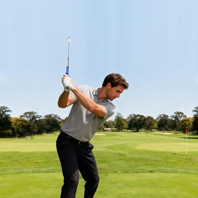Retractable Golf Swing Training Aid – Golf Swing Trainer with Ergonomic Grip & Audible Feedback | Golf Swing Corrector for Tempo, Balance & Accuracy | Indoor & Outdoor Golf Practice Tool