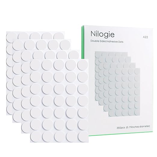 350 Pcs 20mm Double Sided Adhesive Glue Round Dots Stickers Removable Clear by Nilogie