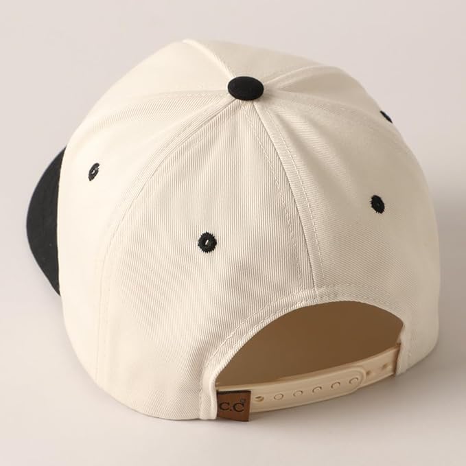 MIRMARU Two-Tone Vintage Canvas Trucker Hats for Men & Women, Adjustable Size Baseball Caps with Trendy Embroidered Design