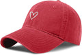 Pairxily Vintage Heart Embroidered Baseball Cap Distressed Adjustable Hat for Women Low Profile Dad Hats Unisex Cotton Cap