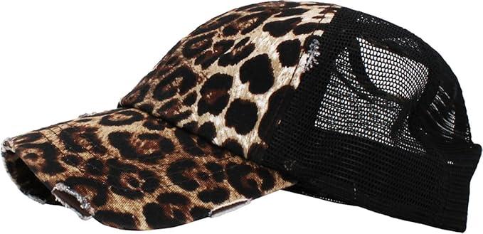 Classic Plain Ponytail Messy High Bun Headwear Adjustable Cotton Trucker Mesh Glitter Hat Baseball Cap