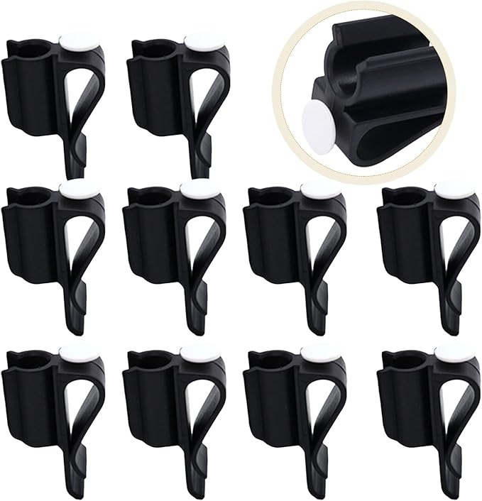 POPETPOP Golf Club Bag Clips On: 14 Pack Plastic Putter Clamp Holder Organizer - Durable Golf Accessories for Men Women Golfer (Black)
