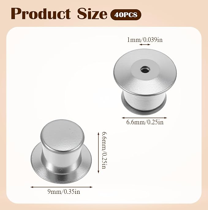 40pcs Locking Pin Back, Metal Locking Pin Backs - Image 3