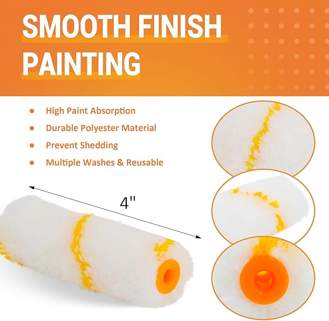 ETERNA Mini Paint Roller Kit, 10 Pieces Paint Supplies - Image 4