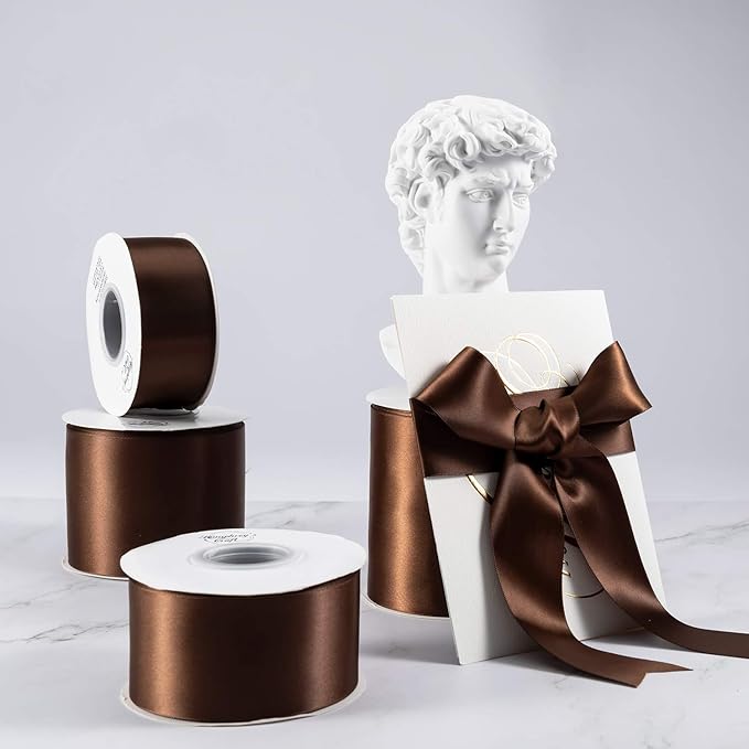 Humphrey's Craft 1-1/2 Inch Brown Double Faced Satin Ribbon - Image 5