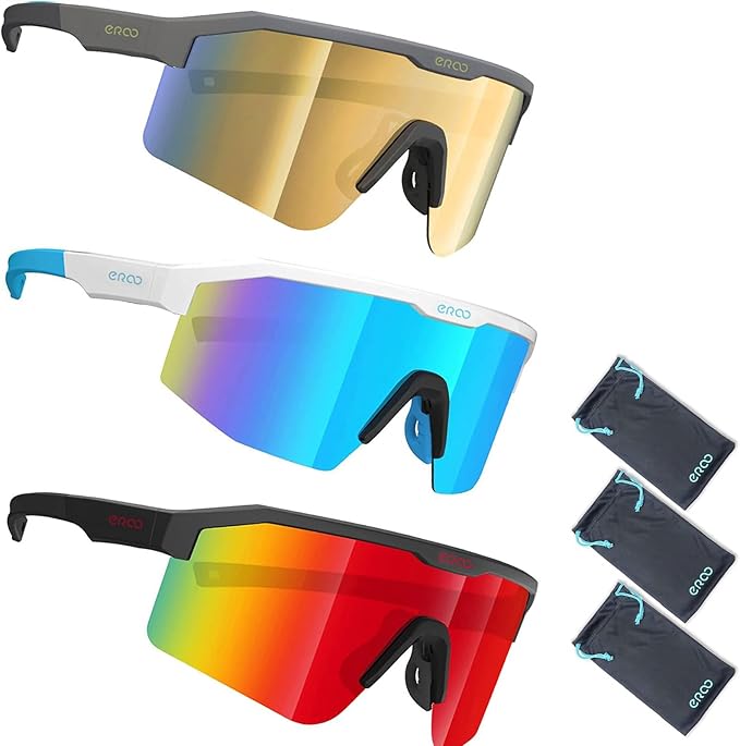 Eazyrun Kids Polarized Sports Sunglasses for Age 8-12 Youth Baseball Softball Cycling Glasses UV Protection for Boy Girl