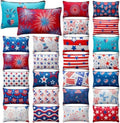 Meanplan 24 Pcs 4th of July Makeup Bags USA 250th Patriotic Zipper