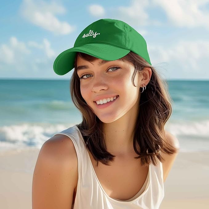 DALIX Salty Embroidered Cotton Beach Baseball Cap Adjustable Dad Hat Womens