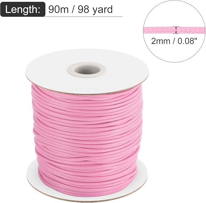 MECCANIXITY Waxed Cord 2mm Waxed Polyester Cord 98 Yard Wax String - Image 2
