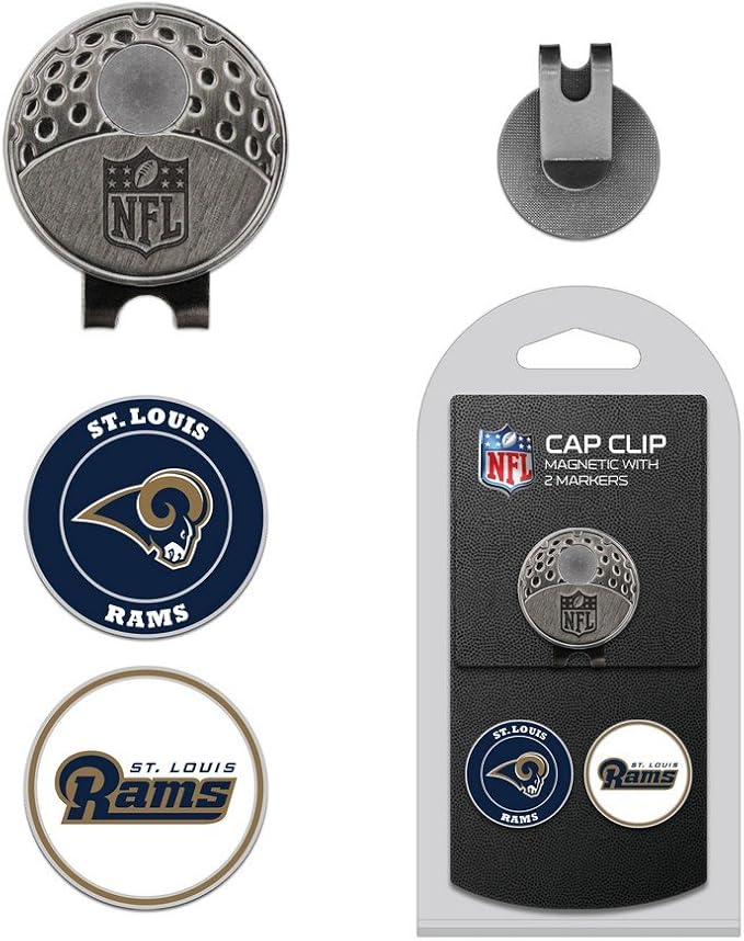 Team Golf NFL Golf Cap Clip with 2 Removable Double-Sided Enamel Magnetic Ball Markers, Attaches Easily to Hats