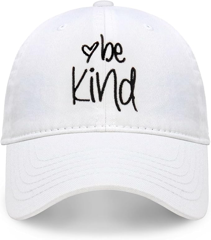 CHOK.LIDS Be Kind Trendy Womens Baseball Cap Unisex Fashion Cotton Polo Style Fun Inspirational Saying Seasonal Headwear