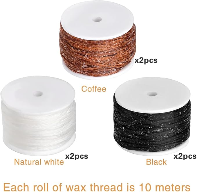 6 Pack Waxed Thread Leather Sewing Awl Replacement Spools, Repair Stitch Thread - Image 2