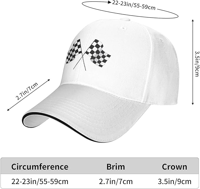Waldeal Men's Baseball Caps Checkered Flags Race Car Flag Pole Adjustable Dad Hat