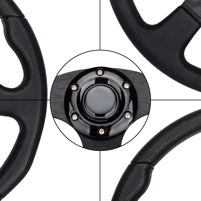 Flat-bottom Golf Cart Steering Wheel for Club Car DS &Precedent Universal Design 14 inch EZGO RXV & TXT, Yamaha Golf Cart Steering Wheels