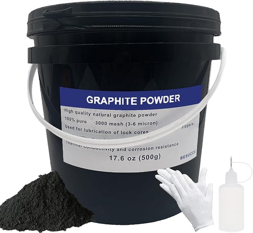 1.1 LBS Microfine Pure Graphite Powder, 3000 Grit Powdered Graphite, Dry by DEESUCC