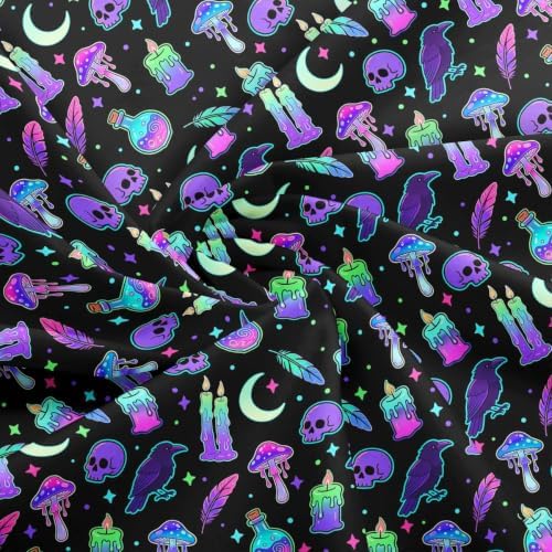 jejeloiu Halloween Fabric by The Yard Soft 1 Yards