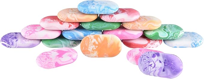 19PCS Bulk Cute Marble Oval Erasers - Image 5