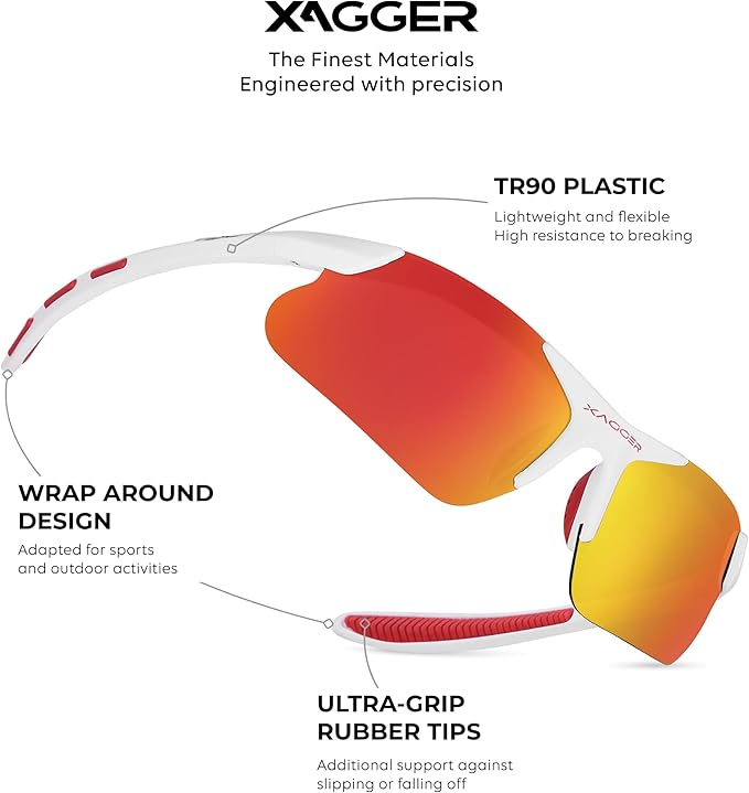 Xagger Kids Youth Polarized Sports Sunglasses for Boys Girls Baseball Softball Glasses TR90 Frame