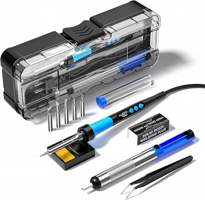 Soldering Iron Kit, 90W 110V LCD digital soldering gun，12-in-1 Soldering Iron by Weldingthefuture