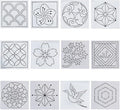 FREEBLOSS Sashiko Embroidery Stencils Sashiko PET Stencil Flowers Embroidery by FreeandCreativeCraftsArt