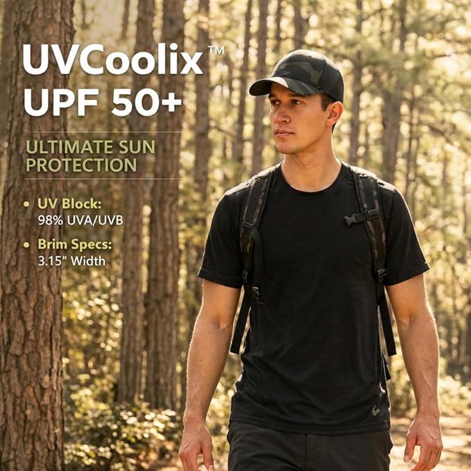 UVCoolix™ Cooling Sweatband Baseball Cap for Hot Weather,Breathable Sun Protection,Water-Resistant Golf Performance Hat