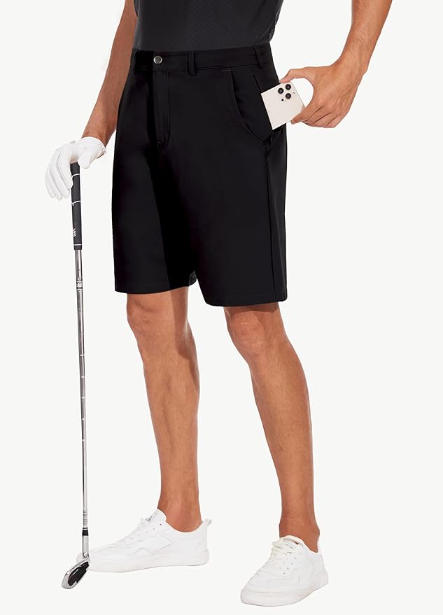 JWM Mens 7"/9" Stretch Golf Shorts - Lightweight Hybrid Casual Dress Work Flat Front Shorts with 5 Pockets Quick Dry UPF50