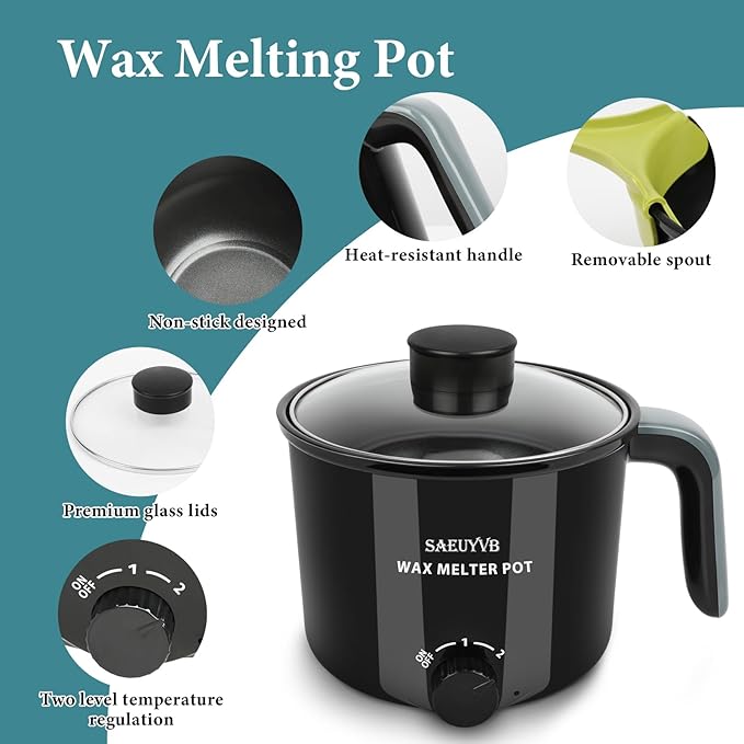 SAEUYVB Candle Making Kit with Wax Melter, Candle Making Supplies, Electric Wax - Image 4