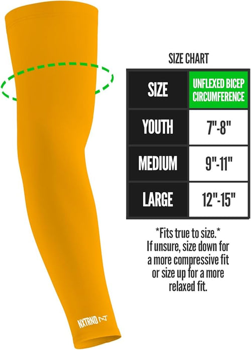 1 Pair Nxtrnd Compression Arm Sleeves for Men, Breathable Football, Basketball, Baseball Accessory, Adult & Kids