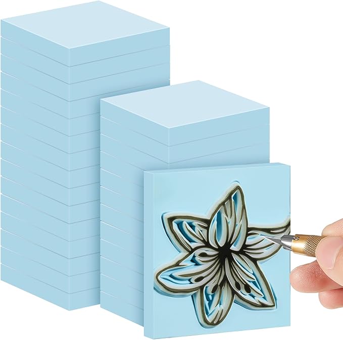 Frienda 24 Pcs 2" x 2" Rubber Carving Blocks Linoleum Blocks by Frienda