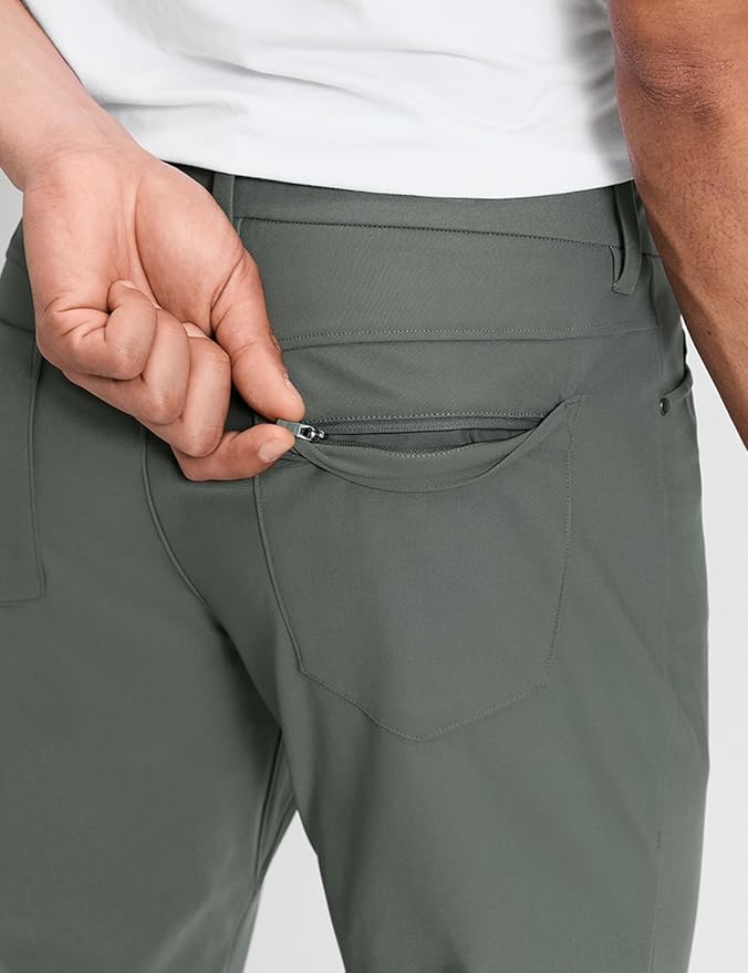 CRZ YOGA All Day Comfy 5-Pocket Golf Pants for Men - 28"/30"/32"/34" Quick Dry Lightweight Casual Work Stretch Trousers