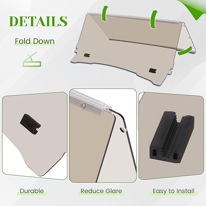 HECASA Windshield Compatible with 1994-2014 EZGO TXT & Medalist Gas or Electric Golf Cart Flip Windscreen