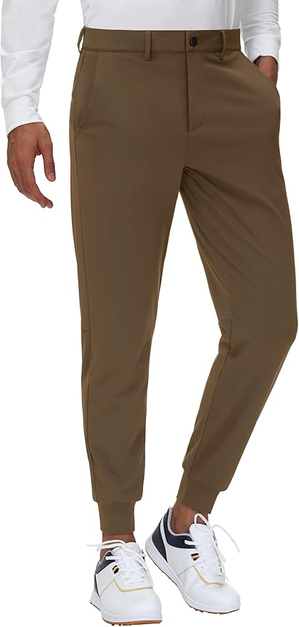 JWM Men's Stretch Golf Joggers Pants with Belt Loops - 29" 34" Slim Fit Tapered Casual Business Travel Dress Work Sweatpants
