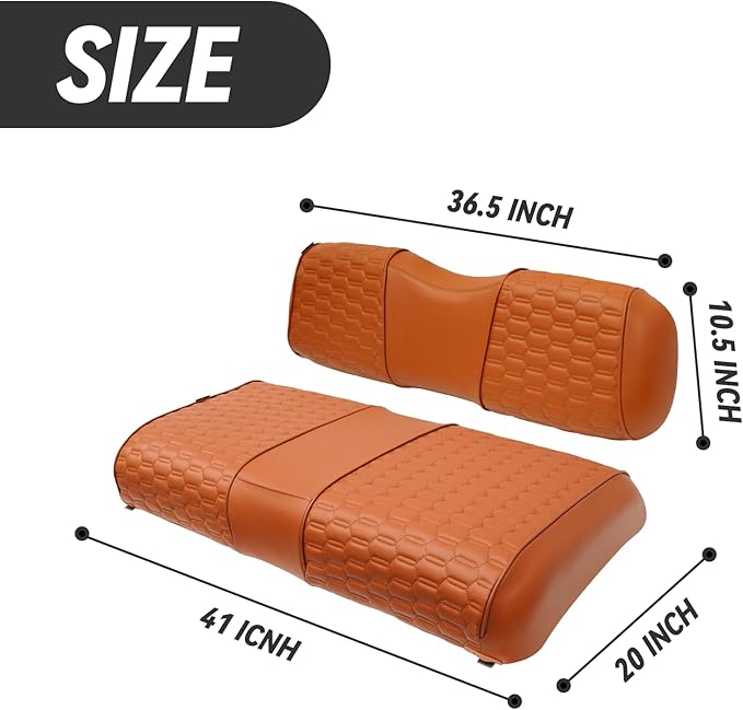 Golf Cart Seat Covers for EZGO TXT Club Car DS Gas or Electric OEM Regular Seat Cushion, No Staple, Golf Cart Vinyl Replacement Seat Cover