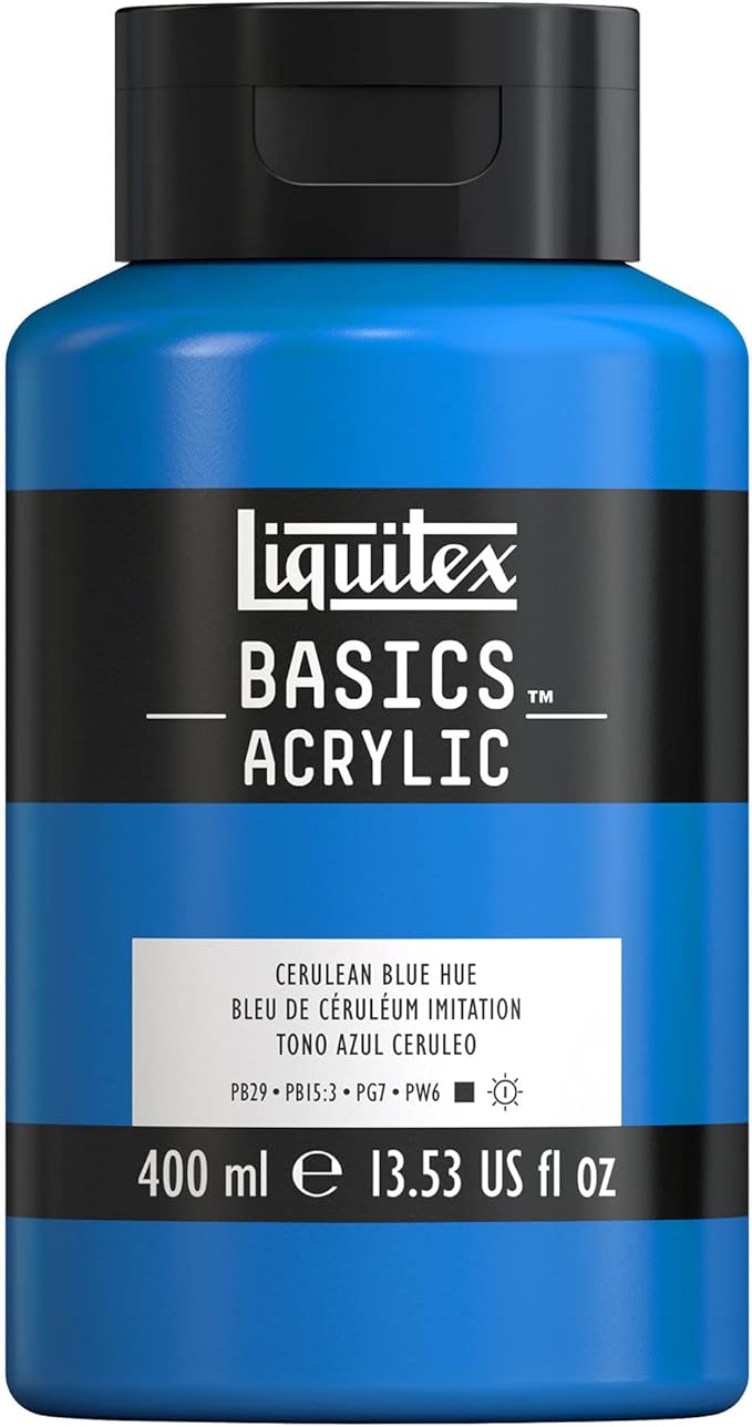 Liquitex BASICS Acrylic Paint, 400ml Bottle, Cerulean Blue Hue by Liquitex