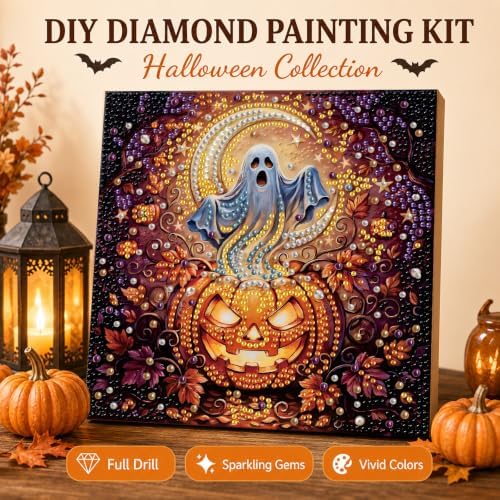 Reofrey DIY Halloween Pearl Art Kits for Adults, 5D Diamond Art Kits B03