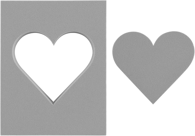 BAOFALI 6 Pcs Heart Cut Stamping Foam Grey Moldable Foam Stamps Plastic Dry - Image 6