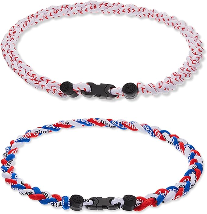 Junkin Baseball Necklaces Three Braided Rope Titanium Necklace for Fans Team Gifts Boys Men Player Softball Sports