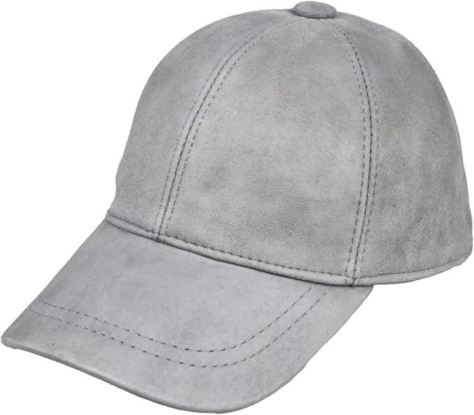 Suede Leather Baseball Cap – Unstructured 6 Panel Adjustable Strapback Hat for Men & Women