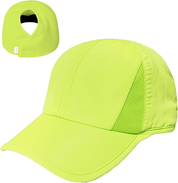 Ponyflo Women’s Ponytail Baseball Cap, Patented Active Feather-Light Hat with Open Back